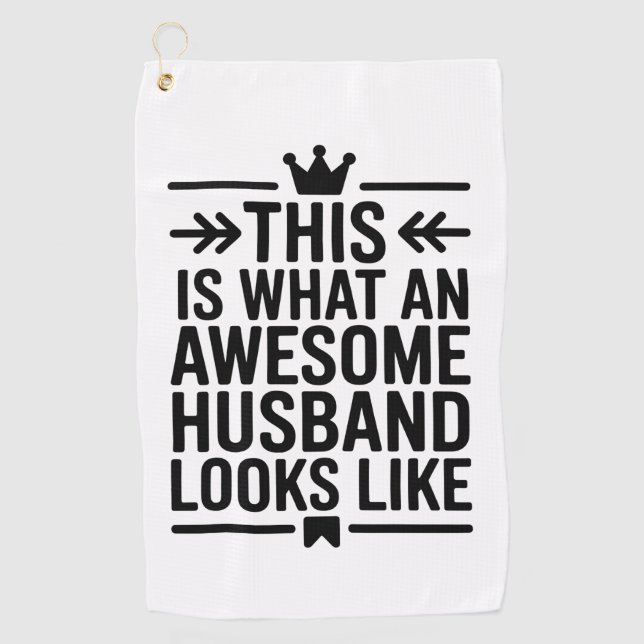 Awesome Husband Minimal Typography Golfhandtuch (Vorderseite)
