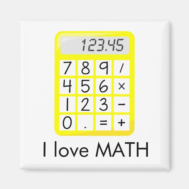 Awesome I love Math Calculator Magnet (Vorne)