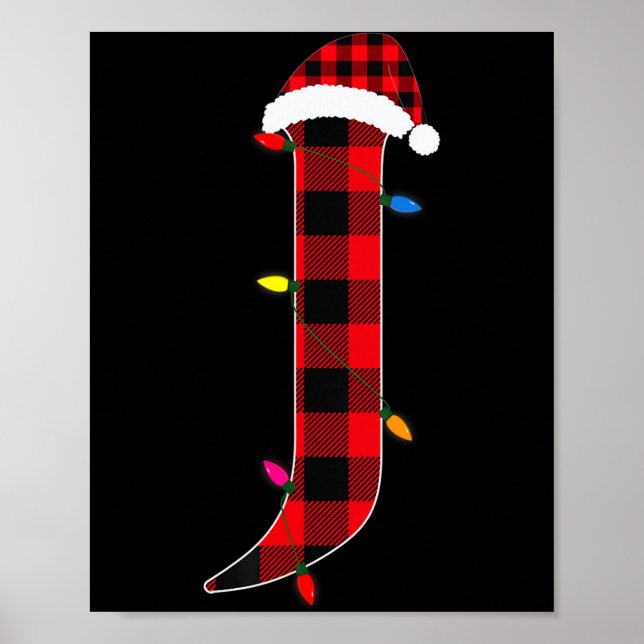 Awesome Letter J Initial Name Buffalo Plaid Christ Poster (Vorne)