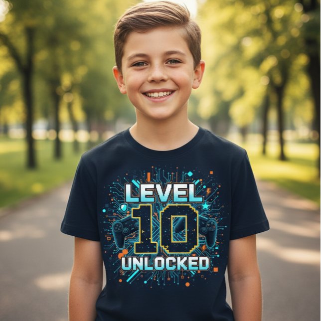 Awesome Level 10 Unlocked Gamer Kids Birthday Tee (Von Creator hochgeladen)