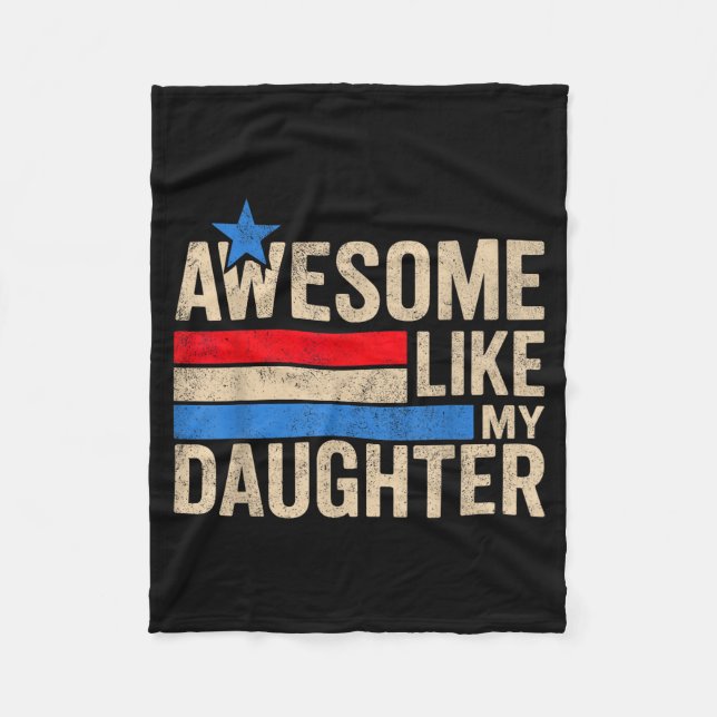 Awesome Like My Daughter Men Funny Fathers Day Dad Fleecedecke (Vorderseite)