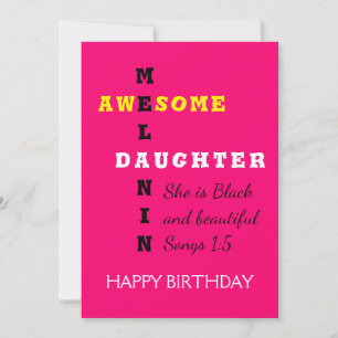 Awesome Melanin DAUGHTER Carte d'anniversaire