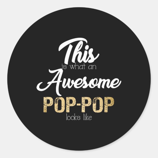 Awesome Pop-pop Special Grandpa  Runder Aufkleber (Vorderseite)