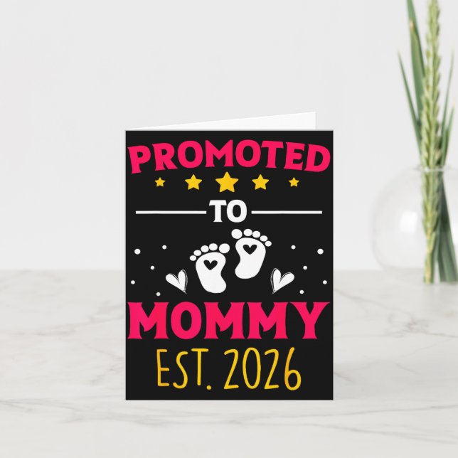 Awesome Promoted To Mommy 2026 Pregnancy Announcem Karte (Vorderseite)
