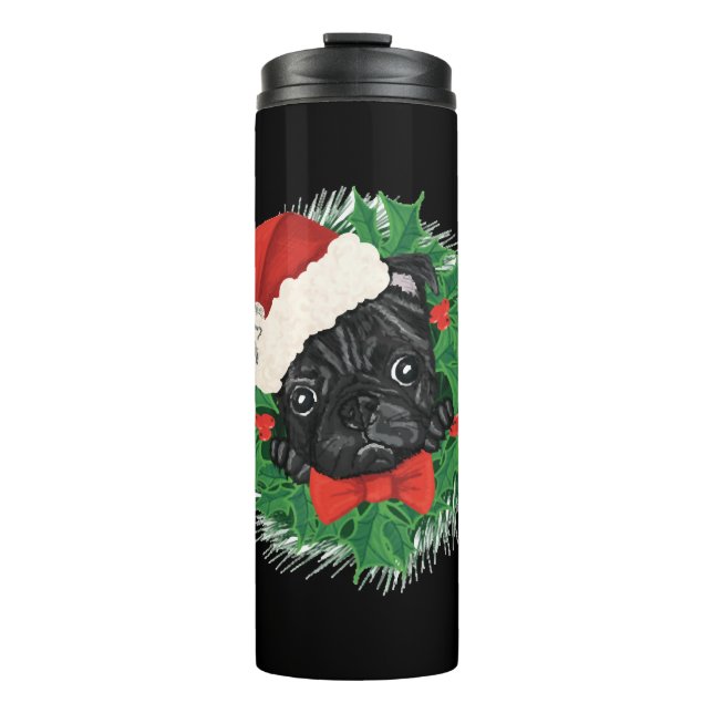 Awesome Pug Christmas Shirt Thermosbecher (Vorderseite)