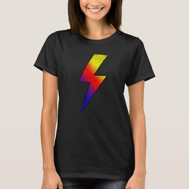 Awesome Retro Front & Back COLD BLACK FIRE Lightni T-Shirt (Vorderseite)