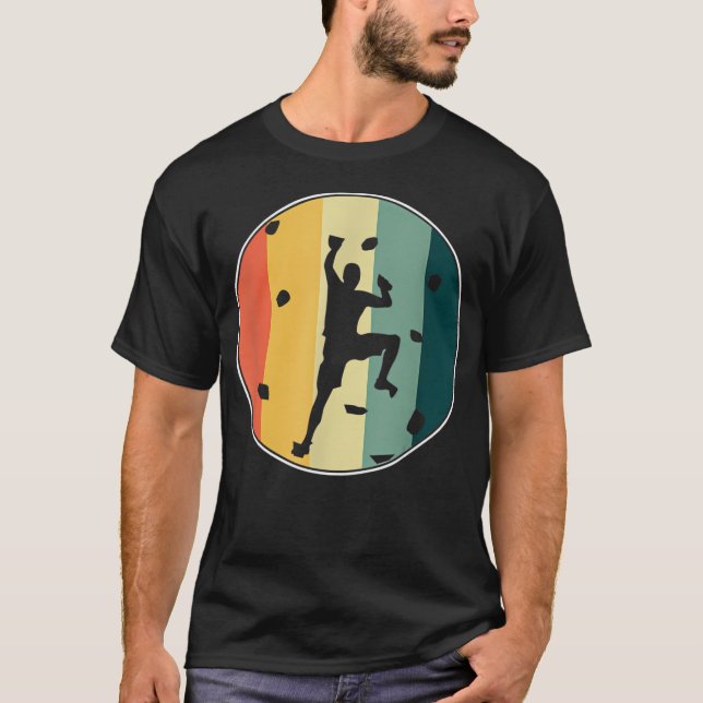 Awesome Retro Wall Climber Rock Mountain Climbing  T-Shirt (Vorderseite)