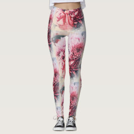 Awesome Rose Chrysanthemum Fleurs Leggings