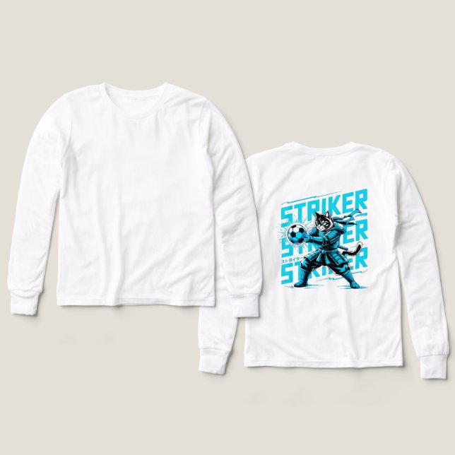 Awesome Samurai Cat Striker - Gift for Cat Lovers (Design Vorderseite & Rückseite)