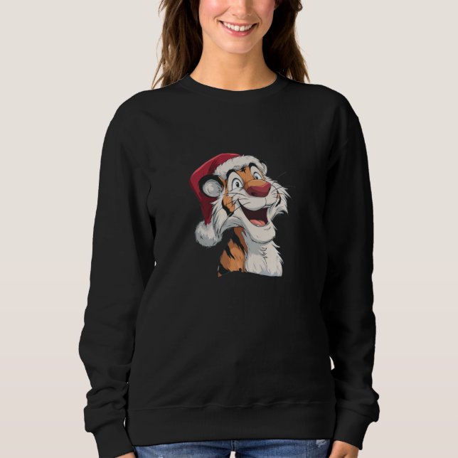 Awesome Santa Claus Tiger Graphic Sweatshirt (Vorderseite)