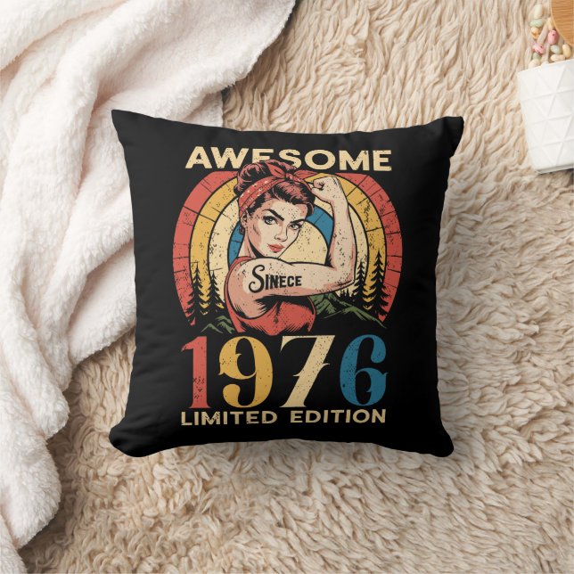 Awesome Since 1976 50th Women's Birthday Retro  Kissen (Decke)