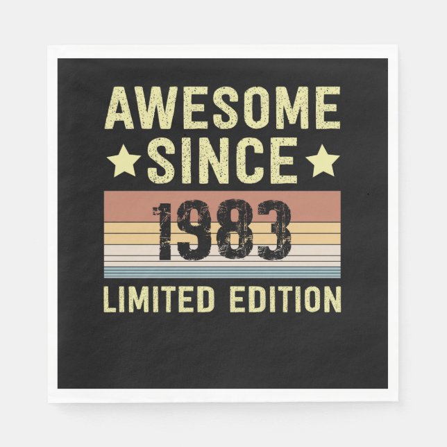 Awesome Since 1983 Birthday Serviette (Vorderseite)