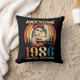 Awesome Since 1986 Retro 40th Women's Birthday  Kissen