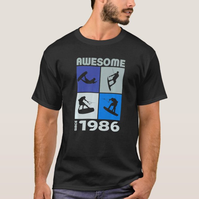 Awesome since 1986 Wakeboard lifestyle T-Shirt (Vorderseite)