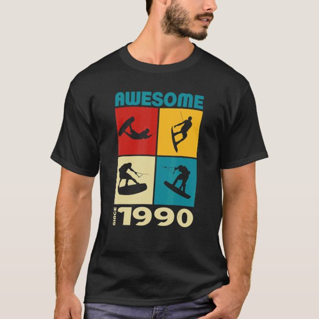 Awesome since 1990 Wakeboard lifestyle 1 T-Shirt (Vorderseite)