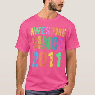 AWESOME SINCE 2011 Vintage 11th Birthday Boy Girl T-Shirt