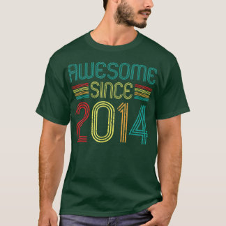 Awesome Since 2014 Retro 8 Years Old Vintage 8th B T-Shirt