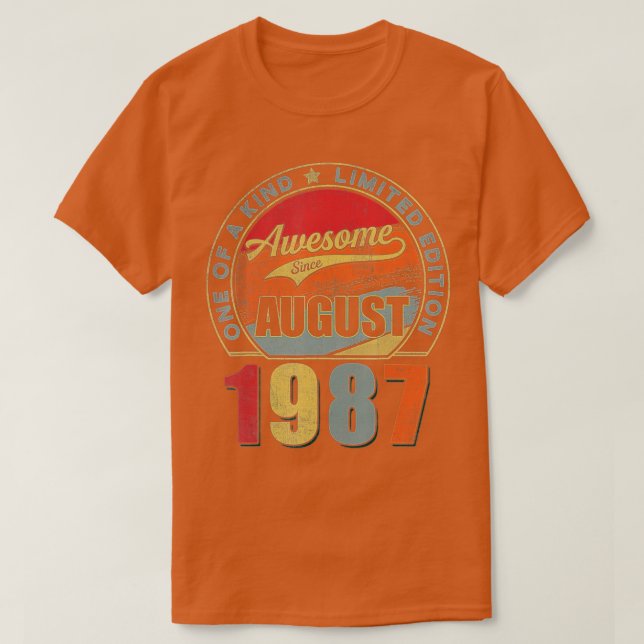 Awesome Since August 1987 35 Years Old 35th Birthd T-Shirt (Design vorne)