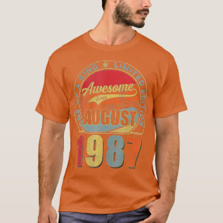 Awesome Since August 1987 35 Years Old 35th Birthd T-Shirt