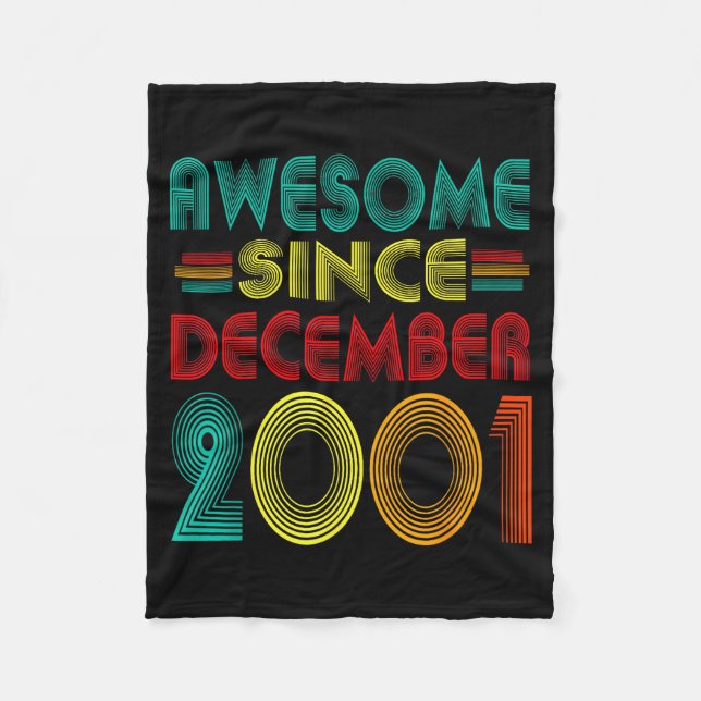 Awesome Since December 2001 Years 24th Bday Funny  Fleecedecke (Vorderseite)