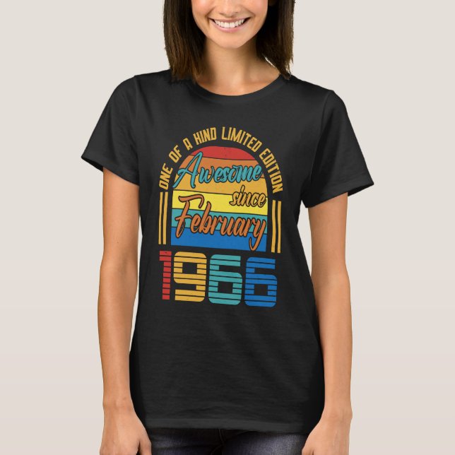Awesome Since February 1966 57 Years Old 57th Birt T-Shirt (Vorderseite)