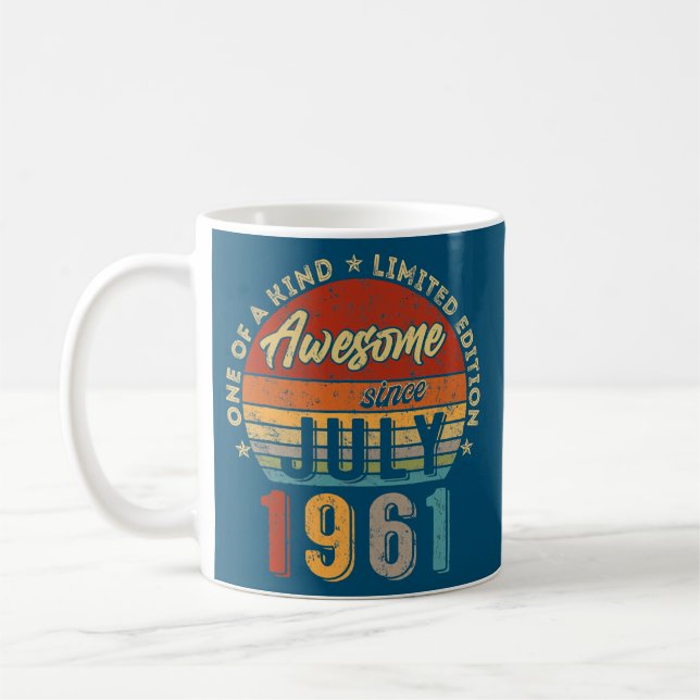 Awesome Since July 1961 Vintage 61st Birthday  Kaffeetasse (Links)