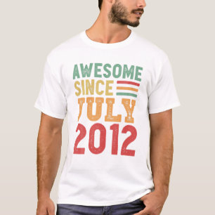 Awesome Since July 2012 10Th Birthday Retro Gift T-Shirt