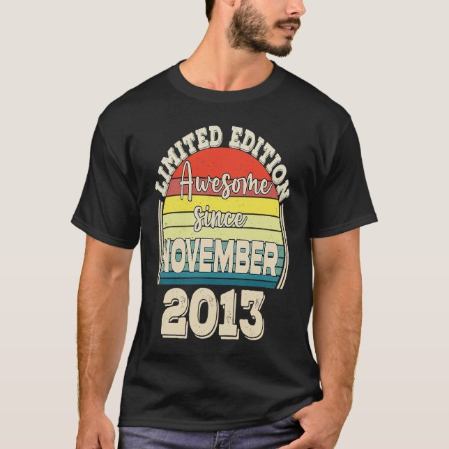 Awesome Since November 2013 Born in November Dad M T-Shirt (Vorderseite)