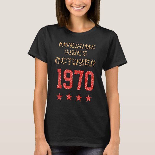 Awesome since October 1970 Leopard 1970 October 1 T-Shirt (Vorderseite)