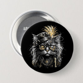 Awesome Steampunk Cat  Button