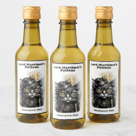 Awesome Steampunk Cat Gifts  Weinetikett