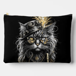 Awesome Steampunk Cat  Zubehörtasche