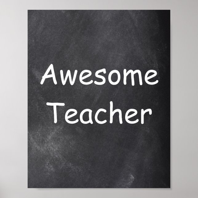 Awesome Teacher Chalkboard Design Class Decoration Poster (Vorne)