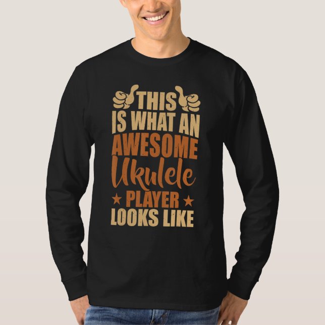 Awesome Ukulele Player Hawaiian Guitar Playing Mus T-Shirt (Vorderseite)