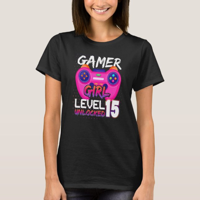 Awesome Video Games Controller Level 15 Unlocked G T-Shirt (Vorderseite)