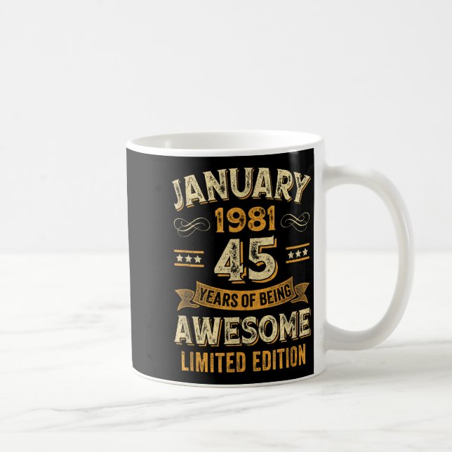 Awesome Vintage January 1981 45th Birthday  Kaffeetasse (Rechts)