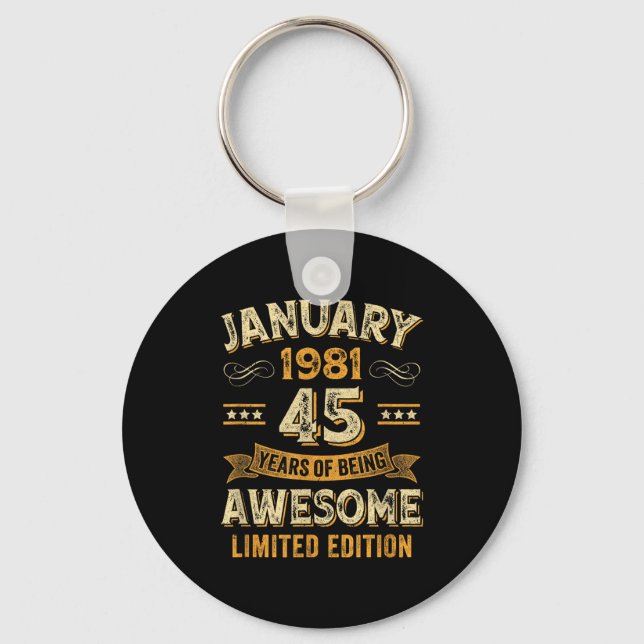 Awesome Vintage January 1981 45th Birthday  Schlüsselanhänger (Vorderseite)