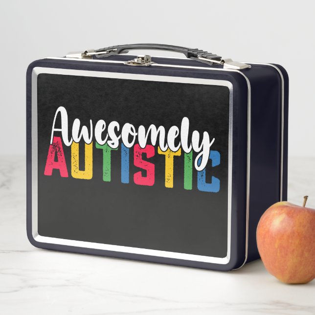 Awesomely Autistic Biy Girl Family Metall Brotdose (Beispiel)