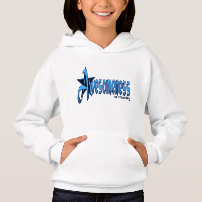 Awesomeness im Training in der blauen Jugend Hoodie (Vorderseite)