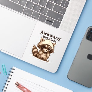 Awkward, aber Niedlich Raccoon Hoodie Sticker