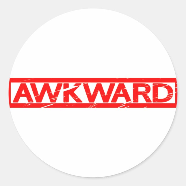 Awkward-Briefmarke Runder Aufkleber (Vorderseite)