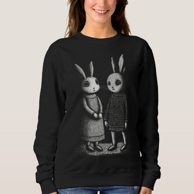 Awkward Creepy Bunny Rabbits Silently Judge You Sweatshirt (Vorderseite)