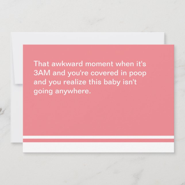 Awkward Moment Neue Babykarte - Mädchen Einladung (Vorderseite)