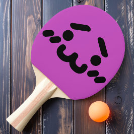 Awkward Niedlich Face Lila Ping Pong Paddle Tischtennis Schläger