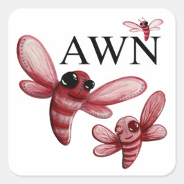 AWN Classic Logo-Aufkleber Quadratischer Aufkleber
