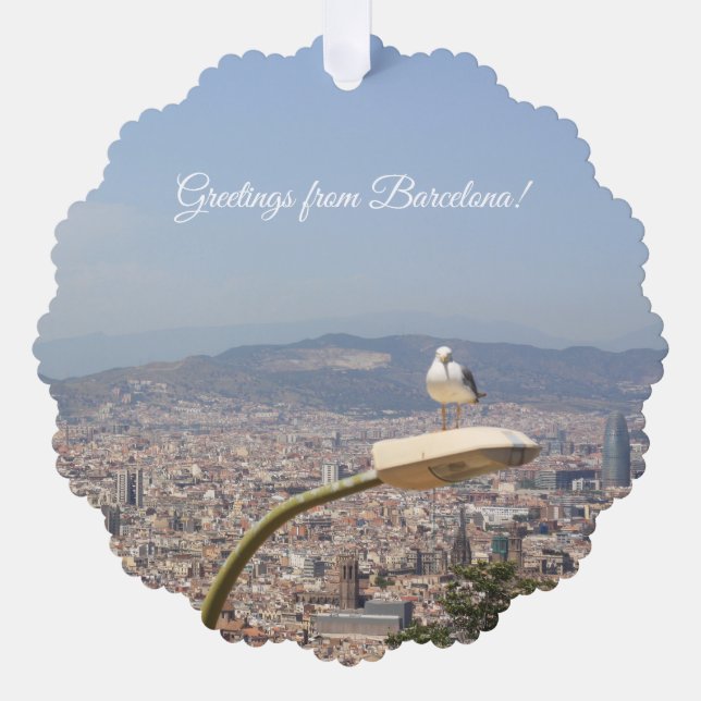 aWorld2Celebrate: Grüße aus Barcelona! Ornament Karte (Vorderseite)