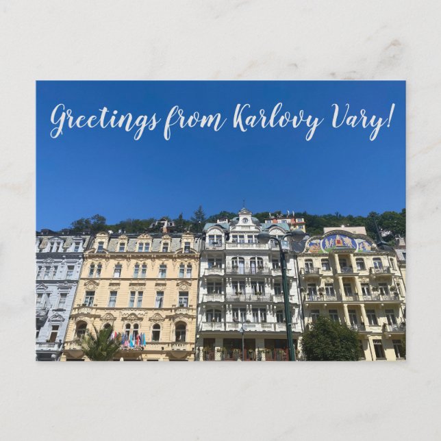 aWorld2Celebrate: Grüße von Karlovy Vary! Postkarte (Vorderseite)