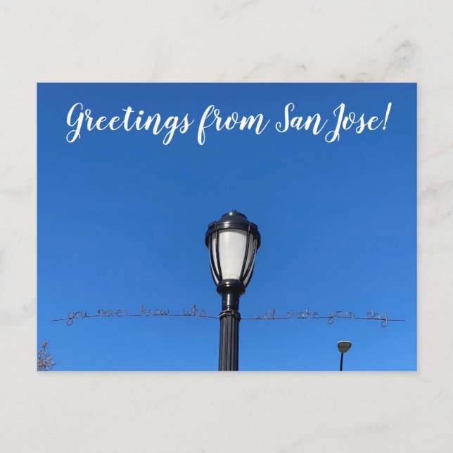 aWorld2Celebrate: Grüße von San Jose! Postkarte (Vorderseite)