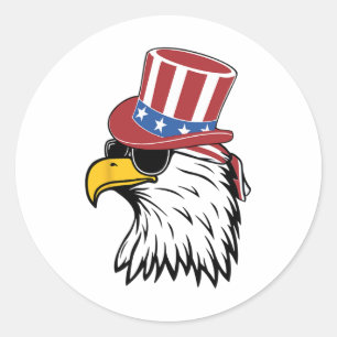 Awsome Patriotic Eagle Usa T-Shirt Runder Aufkleber