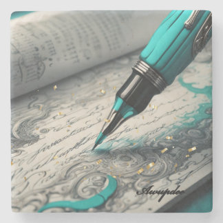 Awupdee schreiben Sie es einfach auf eklektischen  Steinuntersetzer